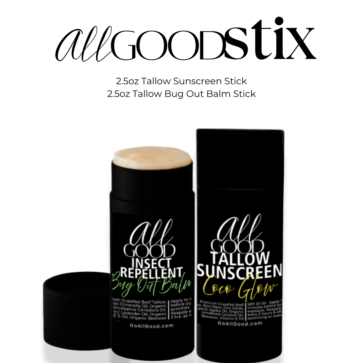 Tallow Sticks: Sunscreen + Bug Out Balm